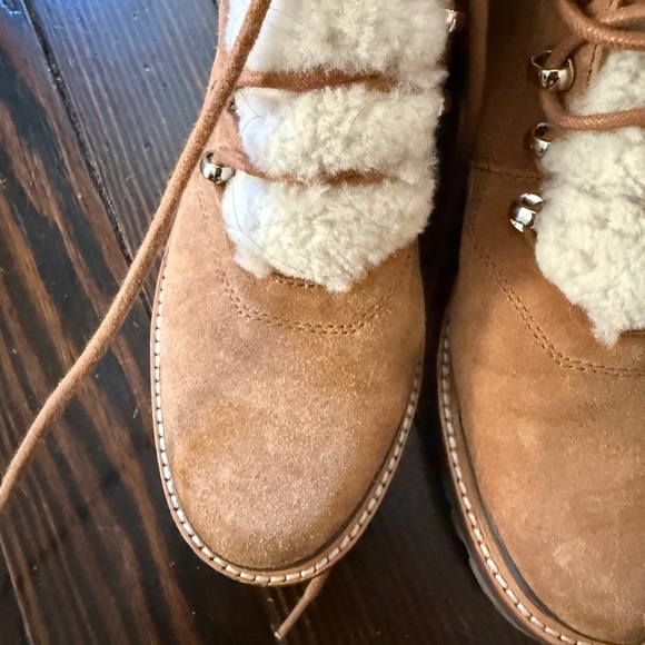 Marc Fisher Lizzie Tan Lace-Up Boots - Picture 4 of 4